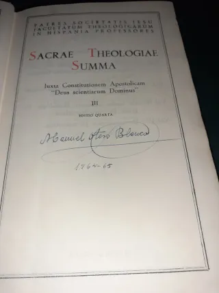 Libro  Sacrae Theologiae Summa,1961 de los Padres