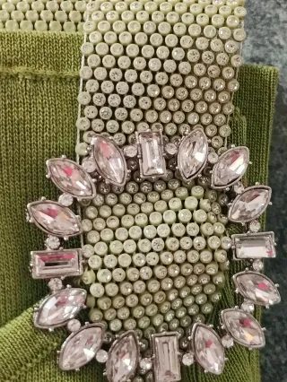 Abito verde mela con strass NEW JERSEY