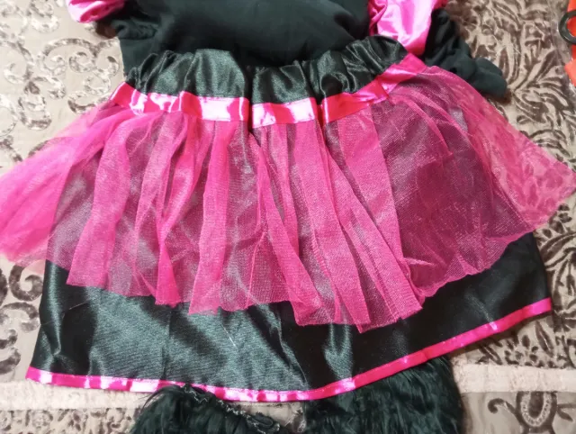 Disfraz Lobo Monstruo Niña Rosa Negro.