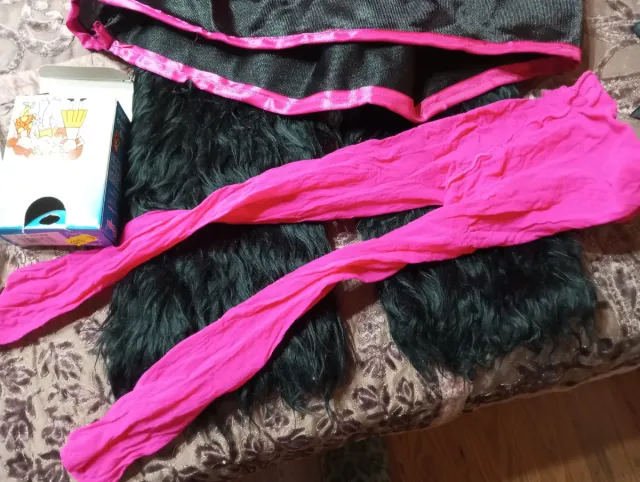 Disfraz Lobo Monstruo Niña Rosa Negro.