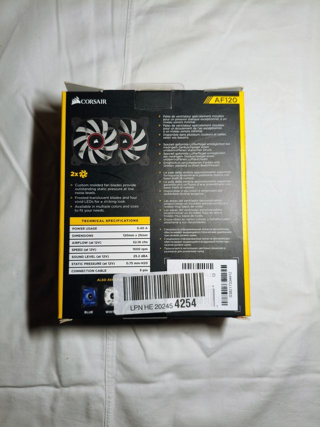 2x Ventoinhas Corsair AF120 LED Vermelho