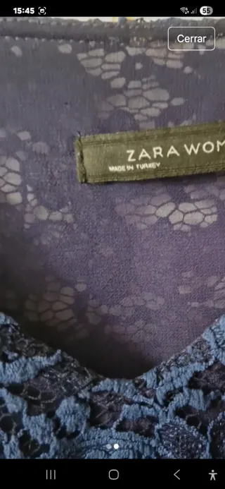 Top tirantes encaje azul talla S