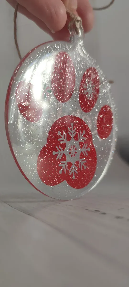 Adorno Navidad Huella Perro Personalizado