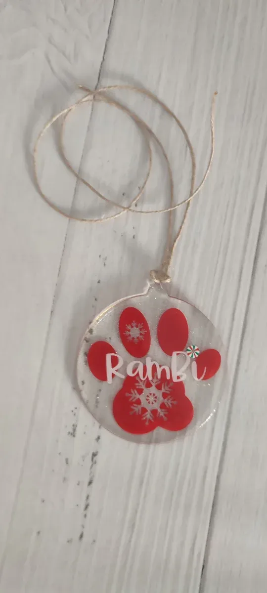 Adorno Navidad Huella Perro Personalizado