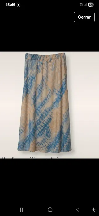 Falda midi beige y azul