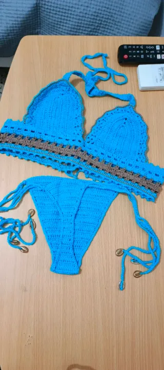 Bikini Crochet Azul Talla Única