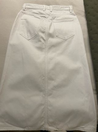 Falda larga vaquera blanca Zara