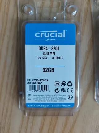 2x Crucial DDR4 32GB 3200 SODIMM