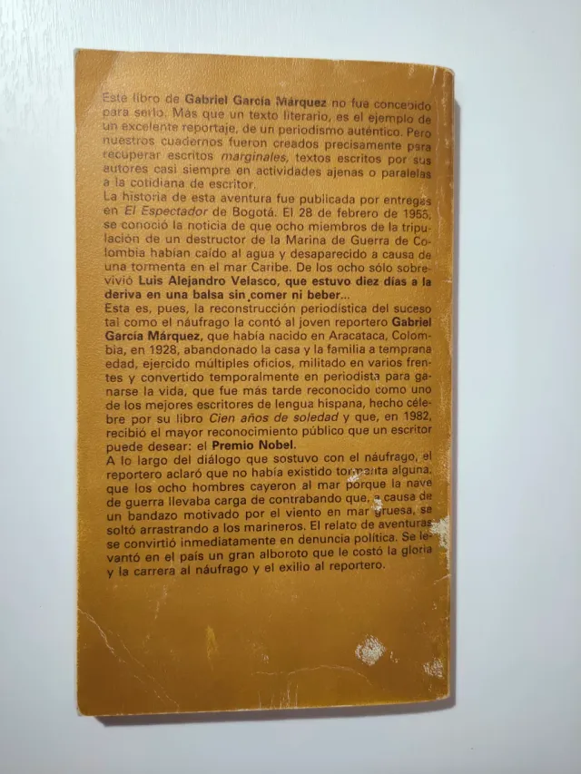 Libro Relato de un náufrago