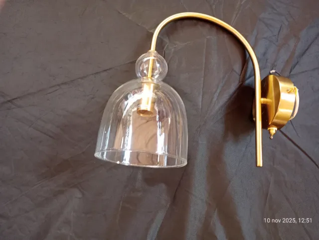 Lámpara aplique cristal y latón