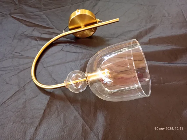 Lámpara aplique cristal y latón