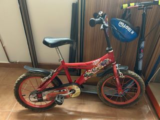 Bicicleta infantil Rayo McQueen y casco