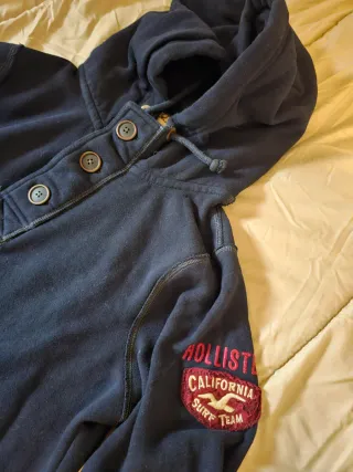 Sudadera Hollister Azul con Capucha