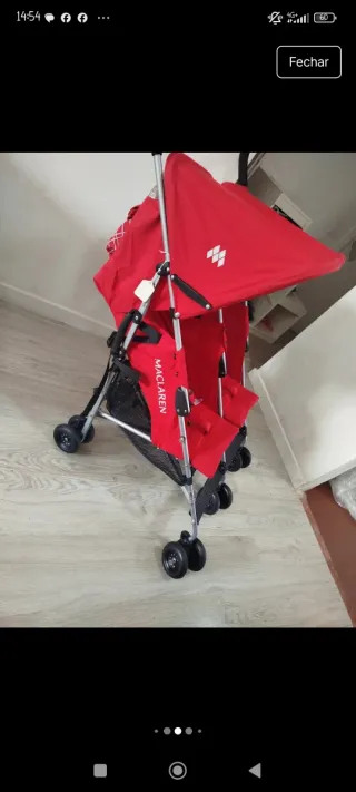 Carrinho de Bebê Duplo Maclaren Vermelho
