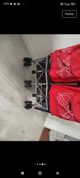 Carrinho de Bebê Duplo Maclaren Vermelho