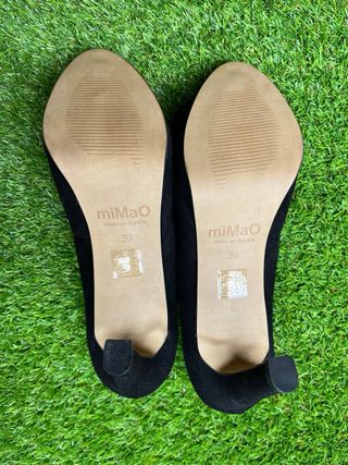 Zapatos de tacón ante piel negros