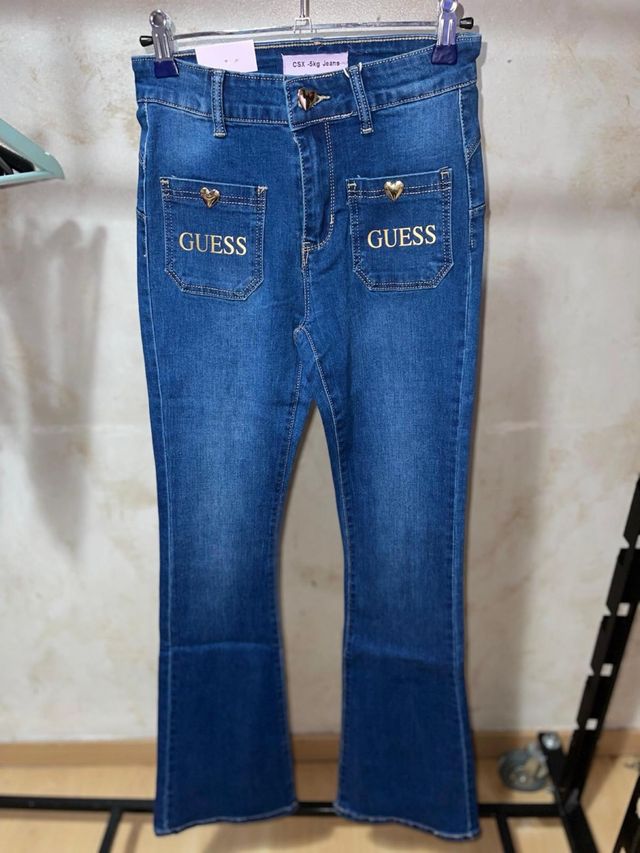Pantalón Guess Bota Campana Push Up Azul