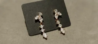 Pendientes Plata Herbario Brillante oro rosa