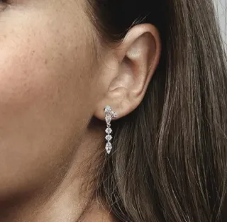 Pendientes Plata Herbario Brillante oro rosa