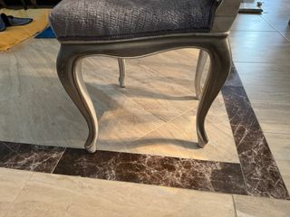 6 Sillas francesas Terciopelo gris cocodrilo