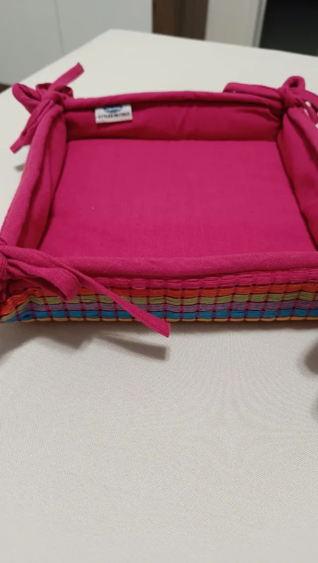 Portapane tessuto multicolore