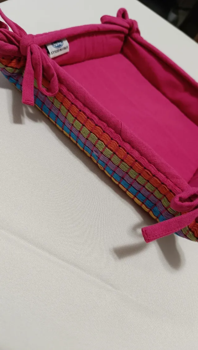 Portapane tessuto multicolore