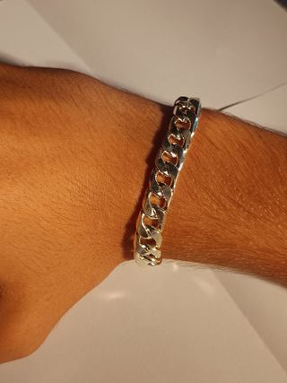 Reloj Hombre Blanco con Correa Plateada