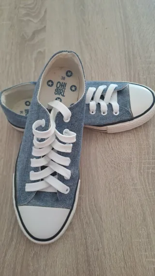 Zapatillas OH GIRL tela azul. Tallas 38 y 31