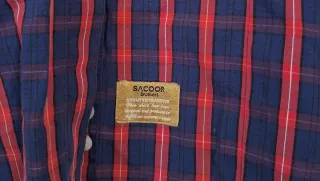 Camisa Sacoor Brothers xadrez azul e vermelha tam