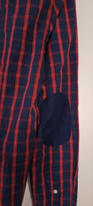 Camisa Sacoor Brothers xadrez azul e vermelha tam