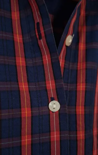 Camisa Sacoor Brothers xadrez azul e vermelha tam