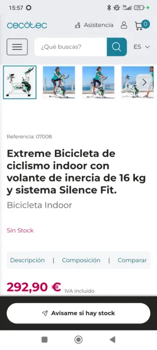 Bicicleta de Spinning Indoor