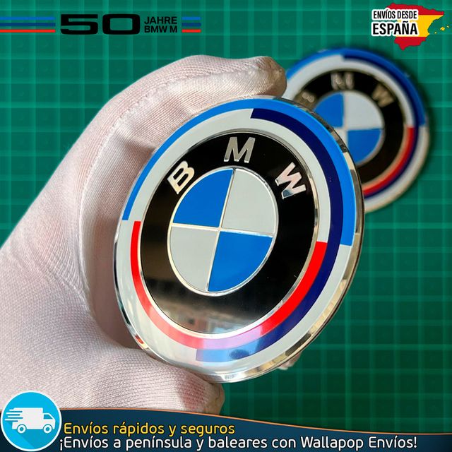 2 Emblemas BMW 70mm Adhesivo Aluminio Coche y Moto