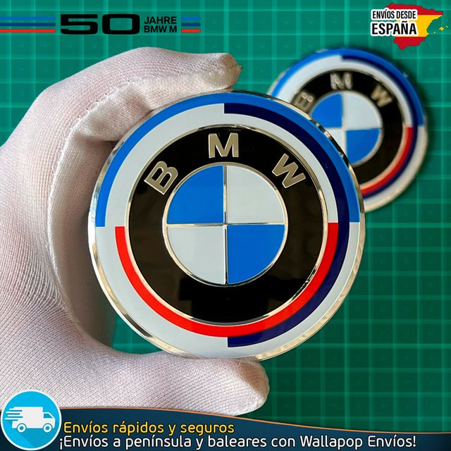 2 Emblemas BMW 70mm Adhesivo Aluminio Coche y Moto