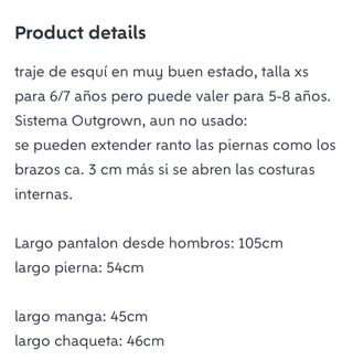 Traje de esquí infantil Columbia