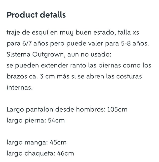 Traje de esquí infantil Columbia