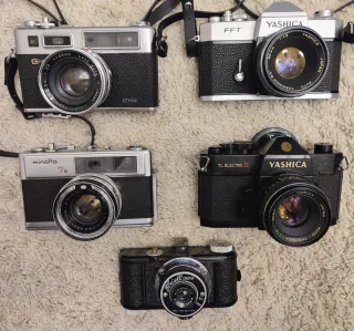Collezione 4 fotocamere: Yashica, Minolta, Lowell
