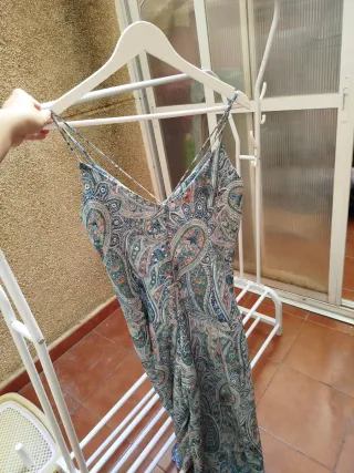 Mono largo estampado verde y multicolor