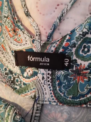 Mono largo estampado verde y multicolor