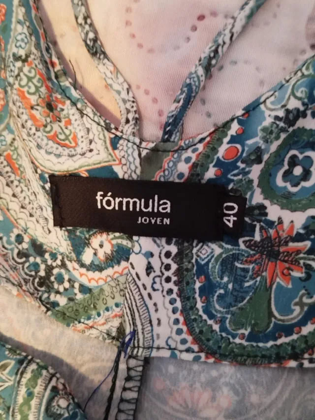 Mono largo estampado verde y multicolor