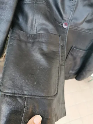 Giacca giubbino in pelle nera