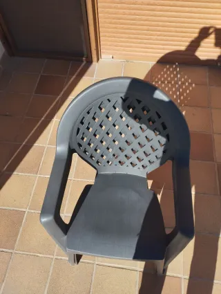 2 Sillas de Jardín Grises Grandes