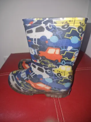 Botas de agua infantiles con coches Talla 27