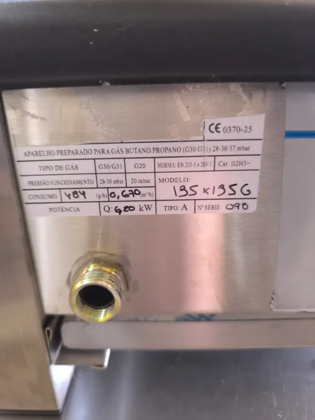 Cocina a gas vertical 2 fuegos