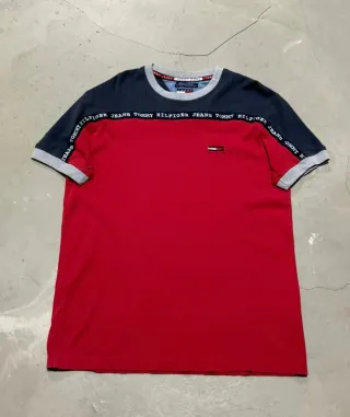Tommy Hilfiger T-shirt Vintage Uomo Rossa Tg S