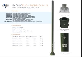 Báculo fijo para cámaras de videovigilancia