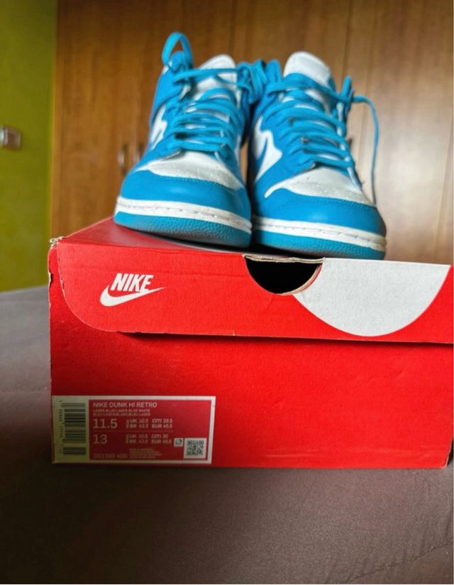 Nike Dunk High Retro Azul Blanco