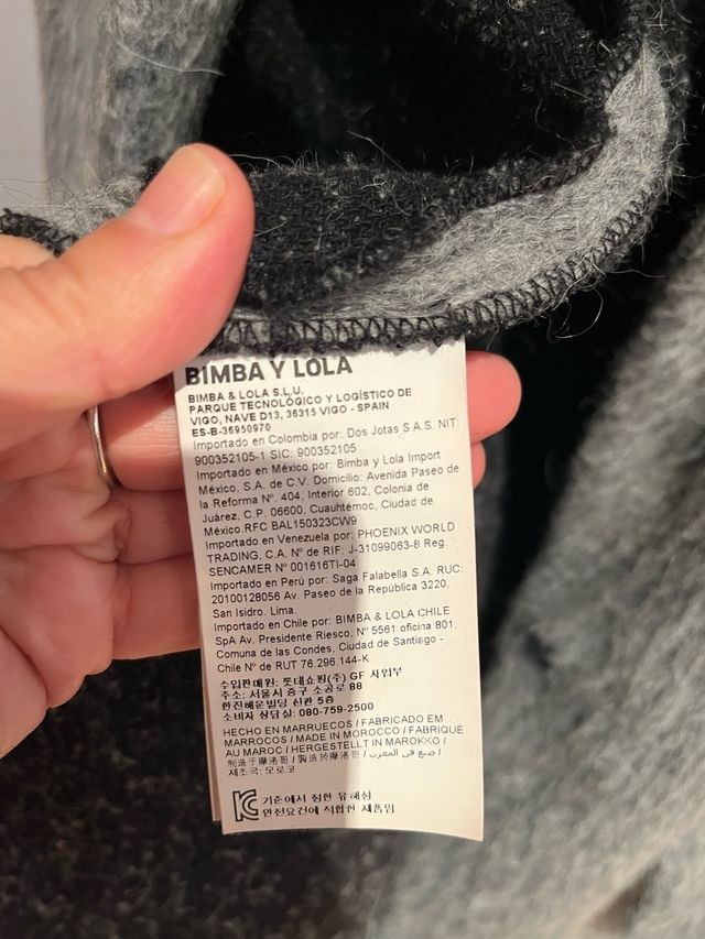 Abrigo Bimba y Lola gris