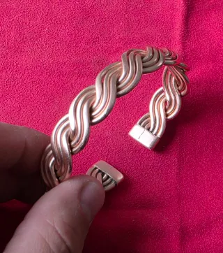 Pulsera Cobre Trenzado Hombre