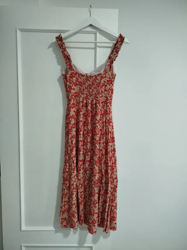 Vestido floral Zara abertura lateral T.XS
